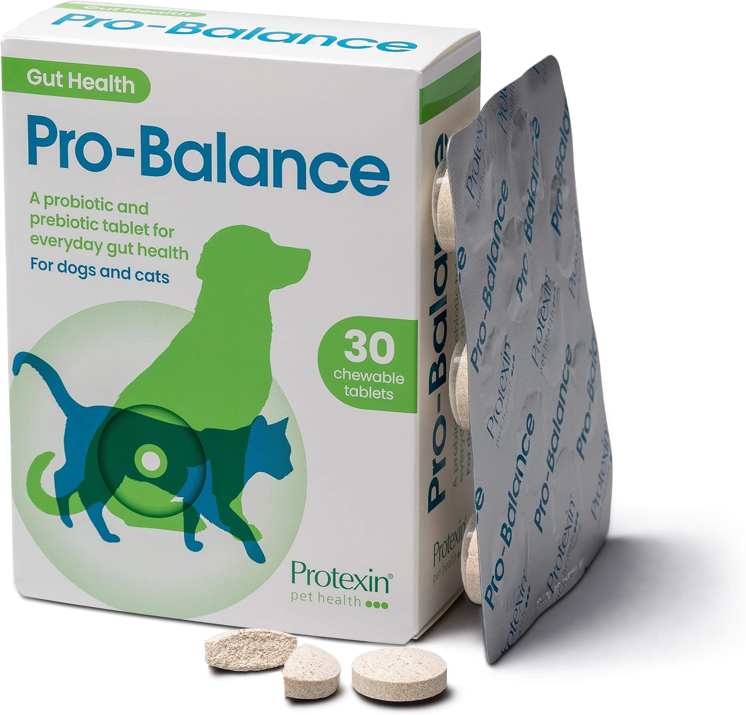 Protexin Pet Health Pro-Balance Probiotic for Dogs and Cats – Daily Chewable Probiotic and Prebiotic Tablet for Digestive Health Support – Pack of 30 :Pet Supplies