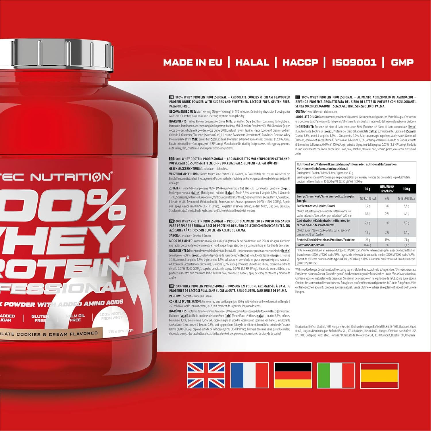Scitec Nutrition 100% Whey Protein Professional – Enhanced with Extra Amino Acids & Digestive Enzymes – Gluten-Free – Palm Oil Free, 920 g, White Chocolate : Amazon.co.uk: Health & Personal Care