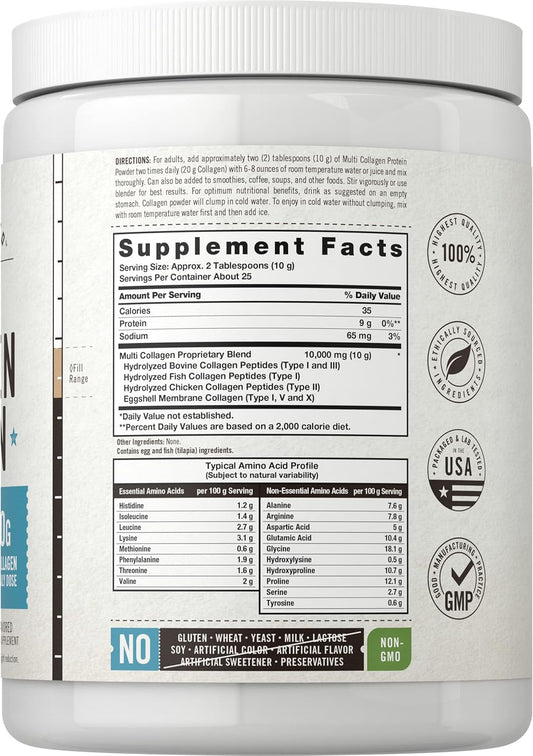 Carlyle Multi Collagen Protein Powder | 9Oz | Unflavored | Types I, Ii, Iii, V, X | 20G Per Daily Dose | Non-Gmo, Gluten Free | By Herbage Farmstead