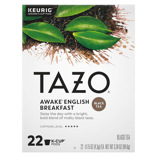 Tazo K-Cups, Bold Traditional Breakfast-Style Black Tea For Health And Wellness, 22 Pods