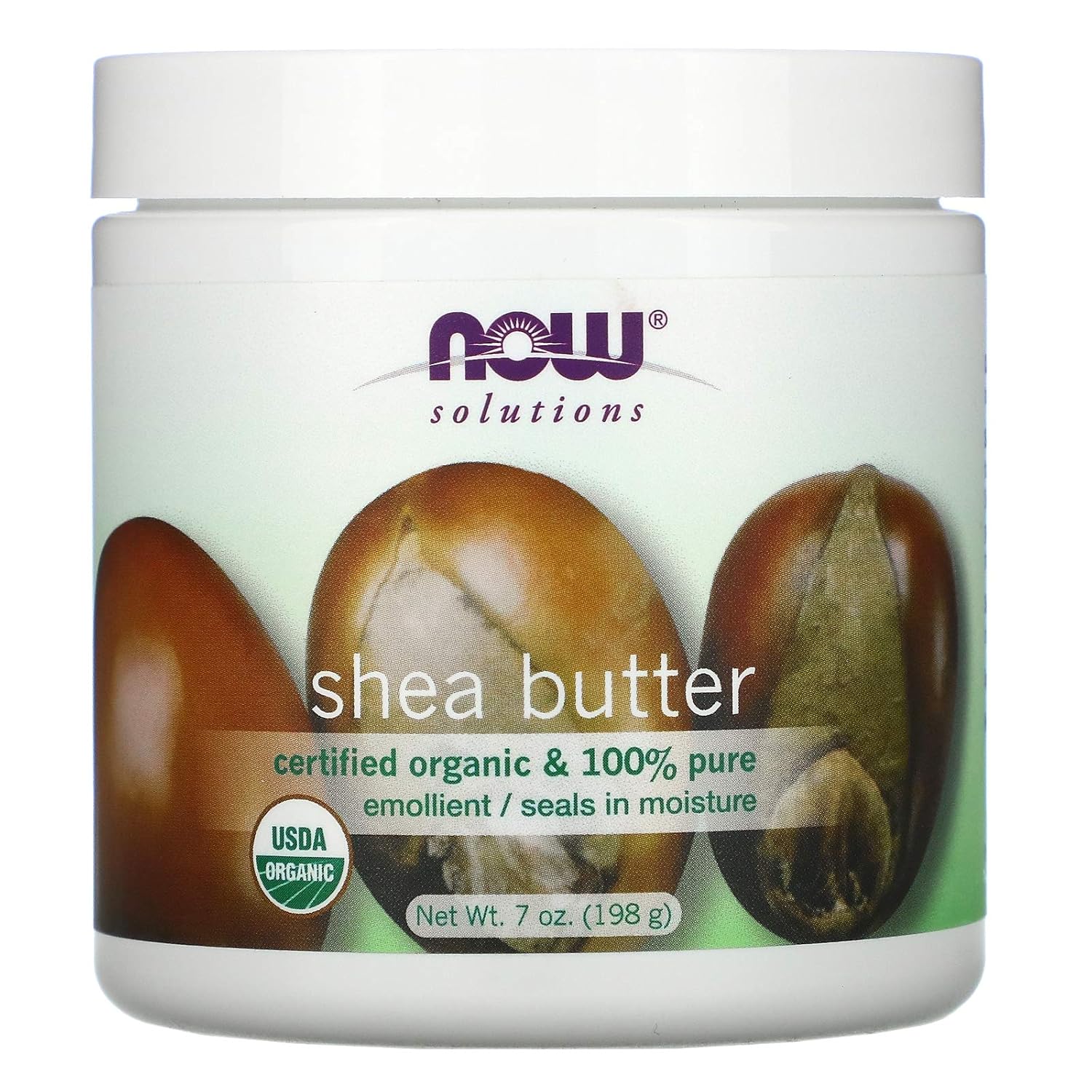 Now Foods Solutions, Certified Organic Shea Butter, Moisturizer For Rough And Dry Skin, 7-Ounce