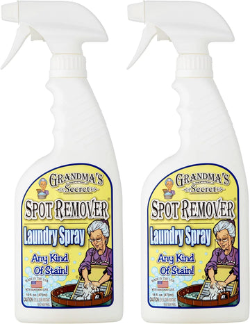 Grandma's Secret Spot Remover Laundry Spray - Chlorine, Bleach and Toxin-Free Fabric Stain Remover for Clothes - Removes Oil, Paint, Blood and Pet Stains - 16 Oz, 2 Pack