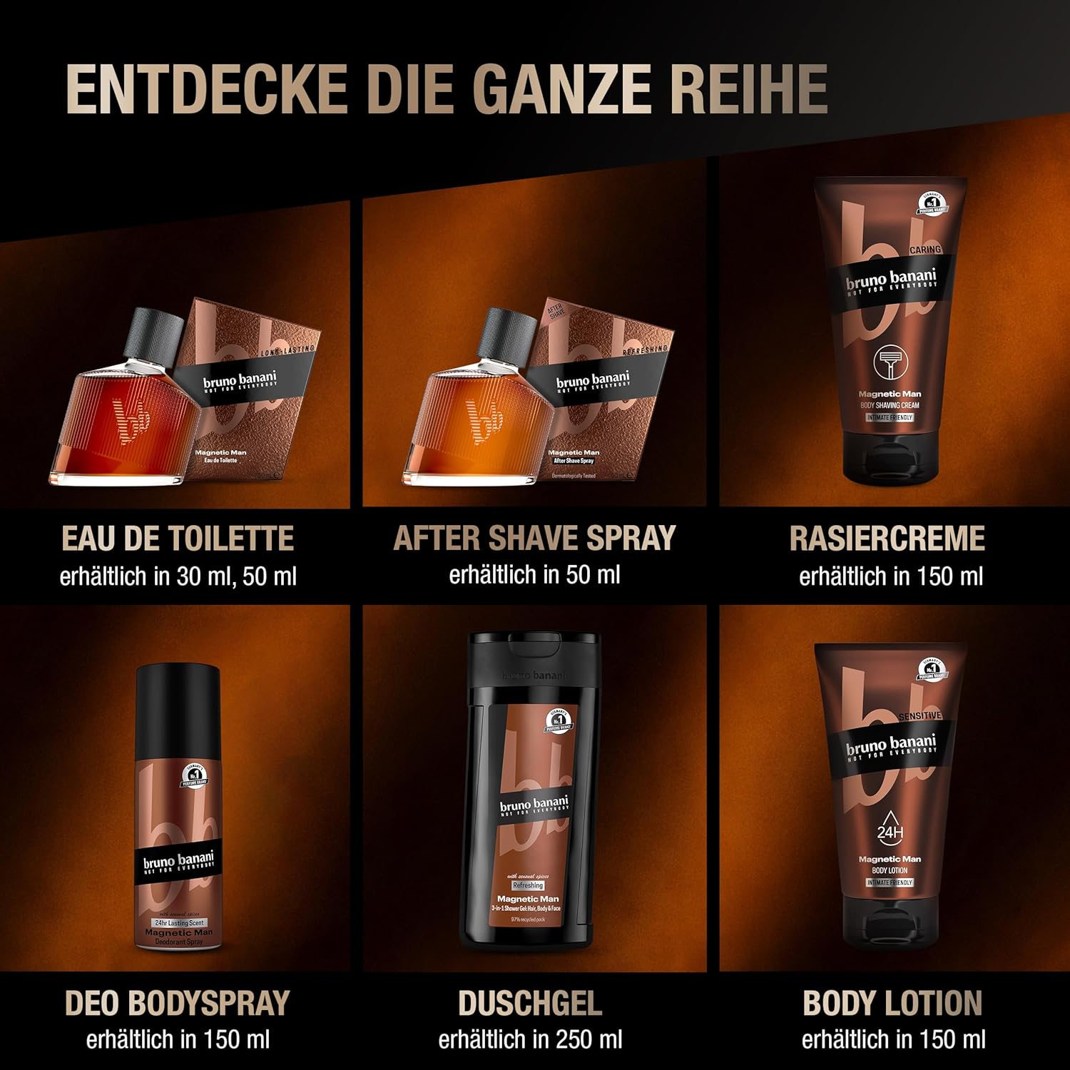 Bruno Banani Body Shaving Cream Magnetic Man 3-In-1 Shaving Cream With Captivating Woody Scent, 150 Ml