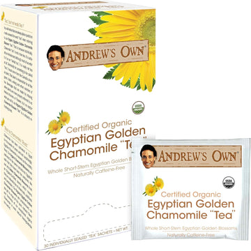 Andrew Lessman Tea - Certified Organic Egyptian Golden Chamomile Tea 90 Sachets - Chamomile Blossoms Cultivated In Nutrient-Rich Soils. Naturally Soothing. Promotes Relaxation. Caffeine-Free