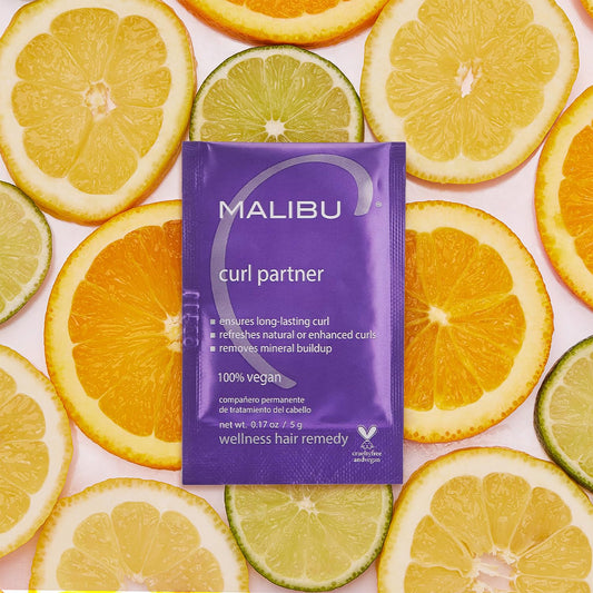 Malibu C Curl Partner Wellness Remedy (12 Packets) - Removes Mineral Build Up For Healthier + Bouncier Curly Hair - Contains Gentle Antioxidants For Curly Hair Care