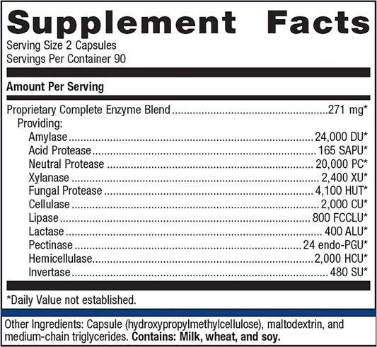 Metagenics Spectrazyme Complete - Digestive Enzymes Supplement - Digestive Health* For Men & Women - Non-Gmo - 180 Capsules