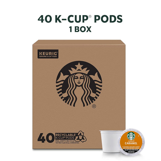 Starbucks K-Cup Coffee Pods—Caramel Flavored Coffee—100% Arabica—1 box (40 pods)