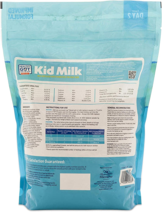 Manna Pro Milk Replacer with Probiotics for Goat Kids | High in Protein to Support Growth | Supports Gut Health and Digestion | 4lbs