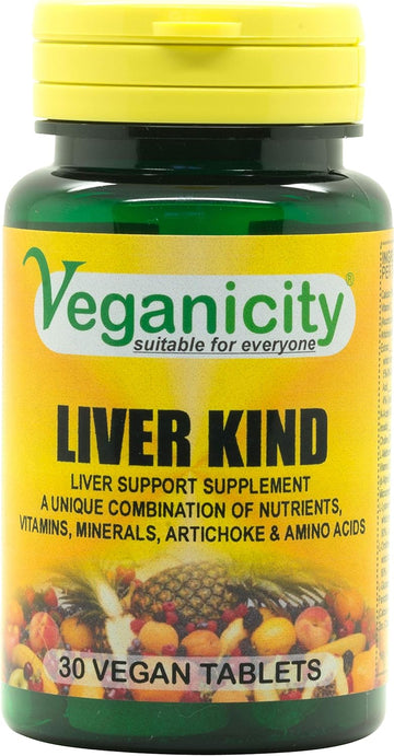 Veganicity Liver Kind : One-A-Day Multi Nutrient Supplement For Liver Support : 30 Tablets