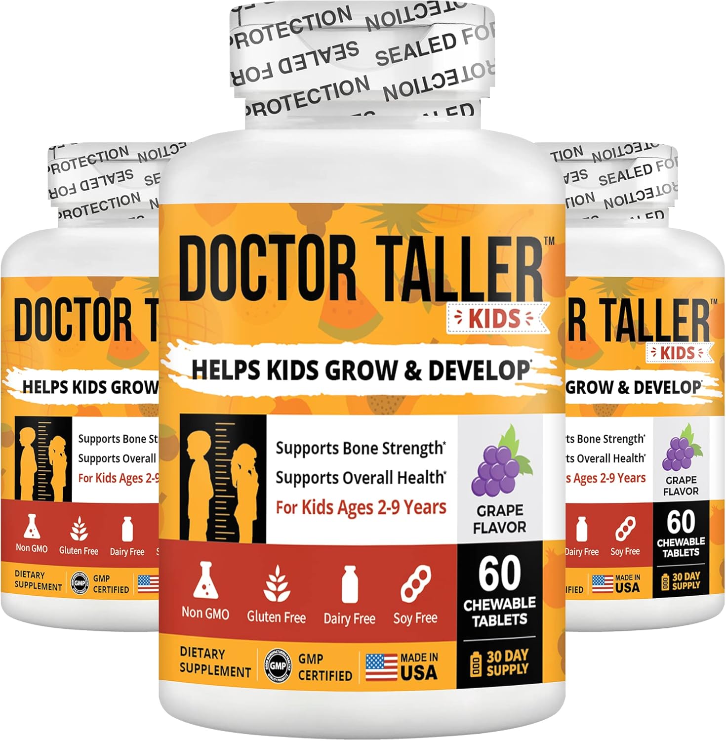 Nubest Doctor Taller - Bone Strength Formula - Supports Bone Health And Immunity - Keto With Calcium, Vitamin D3, Vitamin K2, Amino Acids & Herbs For Children (8+) - 3 Pack | 3 Month Supply