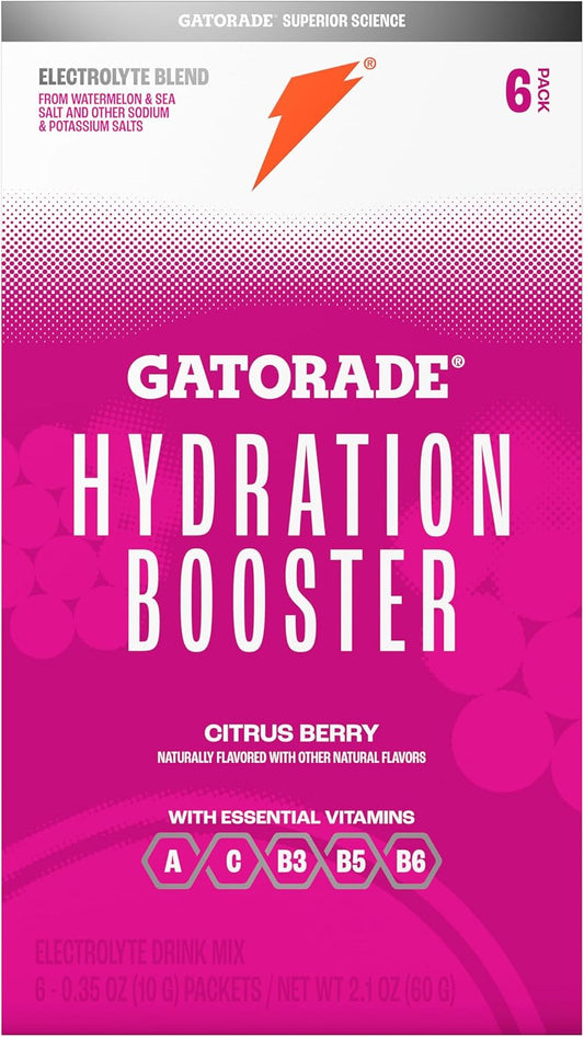 Gatorade Hydration Booster, Citrus Berry, Makes 20 Fl Oz (Pack Of 6)