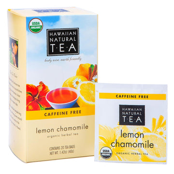 Organic Lemon Chamomile Tea - Caffeine Free Herbal Tea - Supports A Good Night’S Sleep - Calming, Relaxing Tea For Bedtime, Anxiety & Stress - 20 Tea Bags