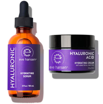 Eve Hansen Hyaluronic Acid Skincare Bundle – Includes 2Oz Hyaluronic Acid Serum & 1.75Oz Hyaluronic Acid Cream – Hydrating, Anti-Aging, And Moisturizing Serum & Cream For Face And Neck