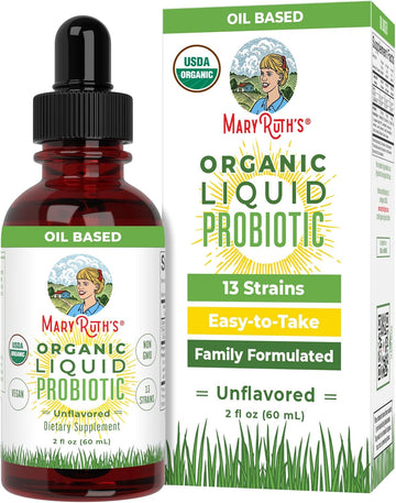 Usda Organic Liquid Probiotic | Digestive Health | Probiotics For Women | Probiotics For Men | Probiotics For Kids | Acidophilus Probiotic | Vegan | Non-Gmo | Travel Friendly | 20 Servings