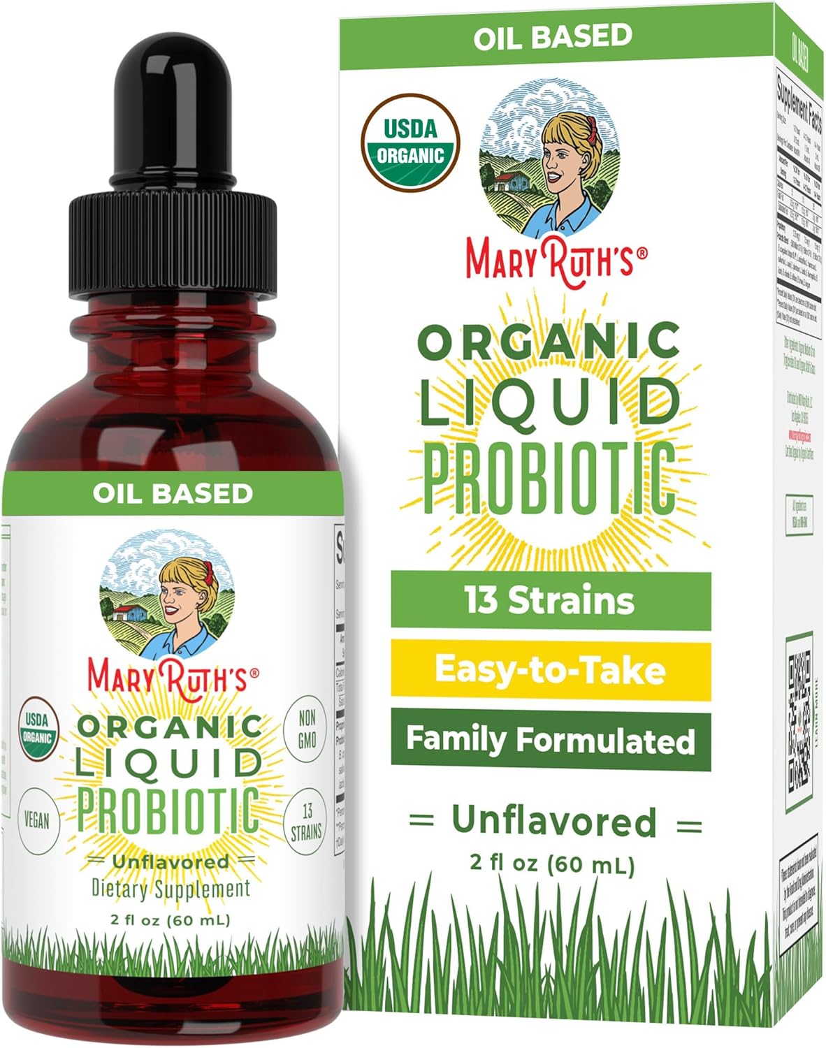 Maryruth Organics Usda Organic Liquid Probiotic | Digestive Health | Probiotics For Women, Men, Kids | Acidophilus Probiotic | Vegan | Travel Friendly | 20 Servings