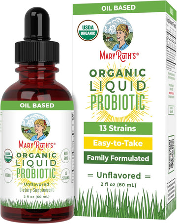 Maryruth Organics Usda Organic Liquid Probiotic | Digestive Health | Probiotics For Women, Men, Kids | Acidophilus Probiotic | Vegan | Travel Friendly | 20 Servings