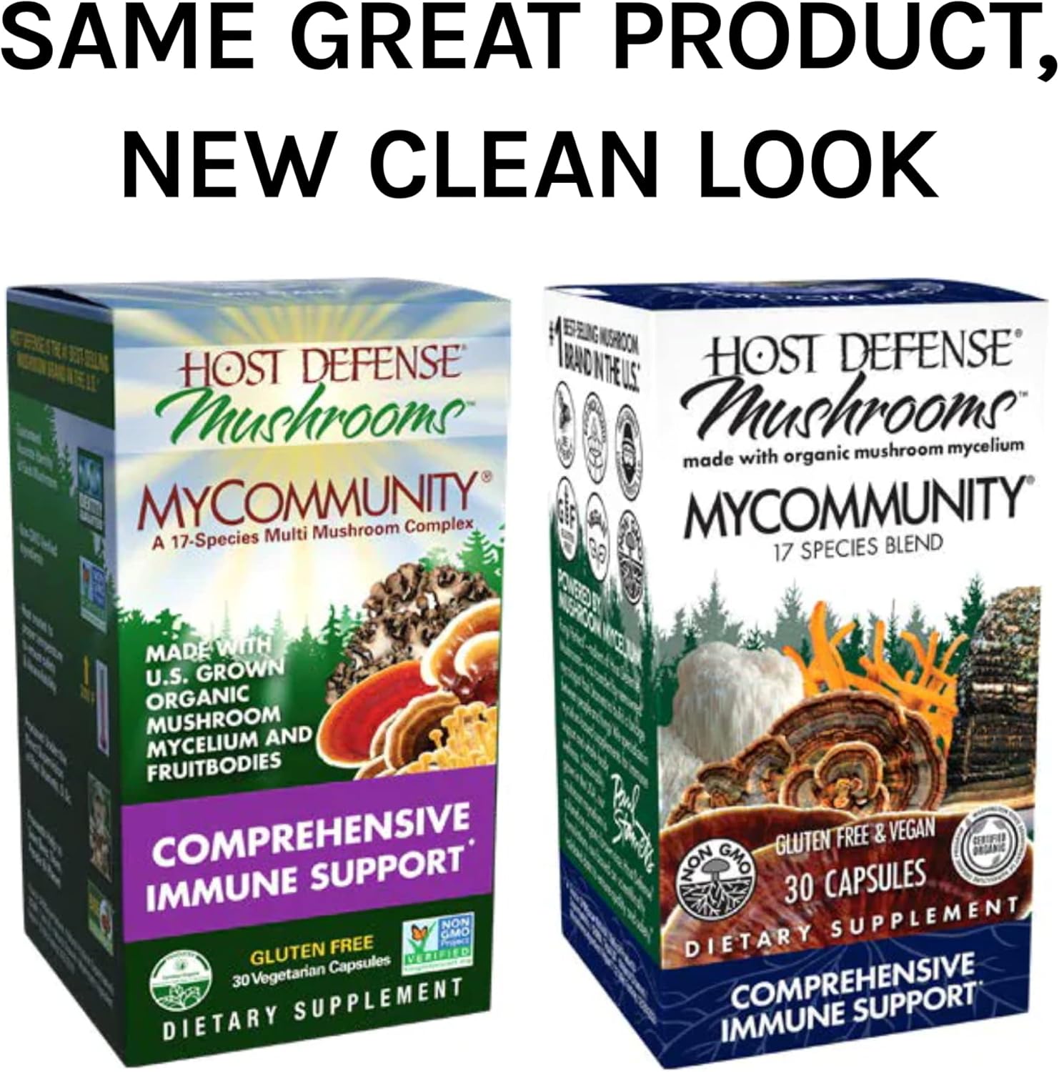 Host Defense, MyCommunity Capsules, Advanced Immune Support, Mushroom Supplement with Lion’s Mane and Reishi, 30