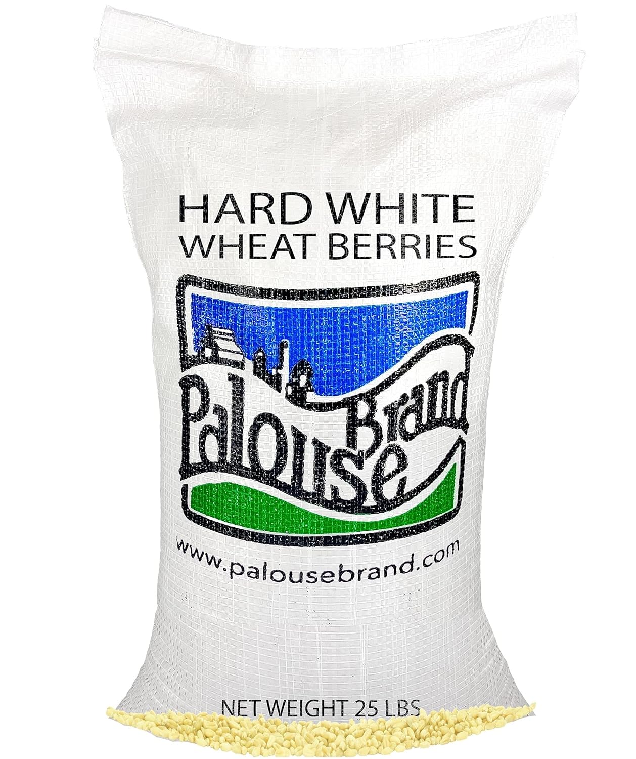 Hard White Wheat Berries | 25 LBS | Family Farmed in Washington State | 100% Desiccant Free | Sproutable | Non-GMO Project Verified | Kosher | Poly Bag