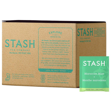 Stash Tea Moroccan Mint Green Tea, Box Of 100 Tea Bags (Packaging May Vary)