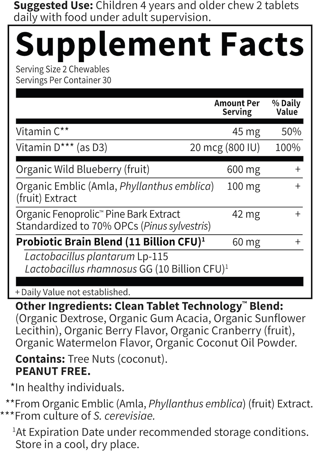 Garden of Life Dr. Formulated Attention and Focus for Kids, Supplement Promotes Healthy Brain Function, Concentration with Organic Wild Blueberry, Pine Bark, Vitamin C, D and Probiotics, 60 Count : Everything Else