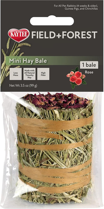 Kaytee Field+Forest Mini Hay Bales Rose 3.5 Ounces