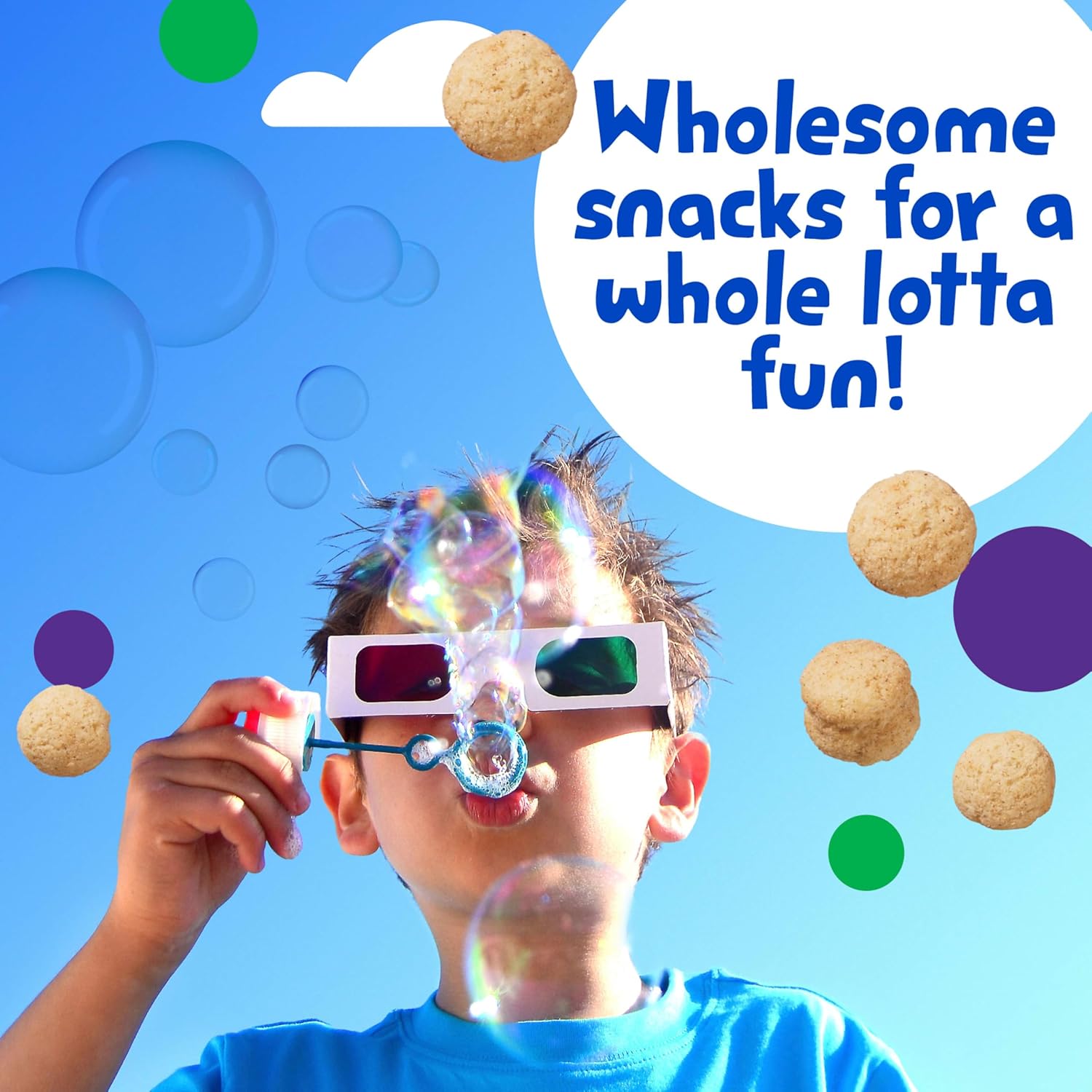 Get'Ems! From Gerber Apple Cinnamon Roundos Puffs Snacks, Kids Snack Made With Whole Grain Quinoa, Calcium To Support Strong Bones - 5 Pack