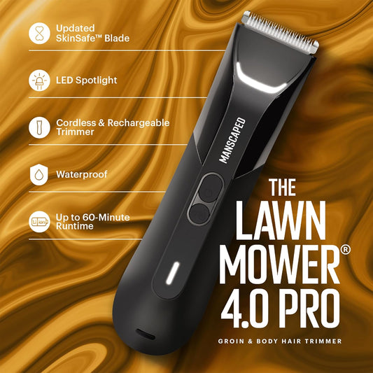 Manscaped® The Lawn Mower® 4.0 Pro - Groin & Body Hair Trimmer, Updated Skinsafe™ Trimmer Blade, Waterproof Wet/Dry Groomer, Usb-C & Wireless Charging Compatible, Men’S Ball Shaver With Travel Lock