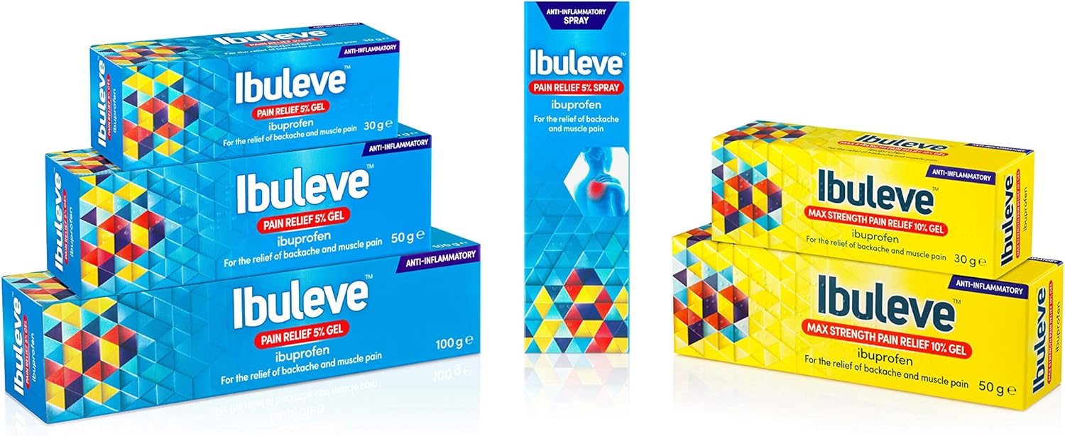 Ibuleve Pain Relief 5% Ibuprofen Gel, Clinically Proven, Anti-Inflammatory Relief for Joint Pain, Sprains, Backache, Muscular Pains and Sports Injuries, 50g : Amazon.co.uk: Health & Personal Care