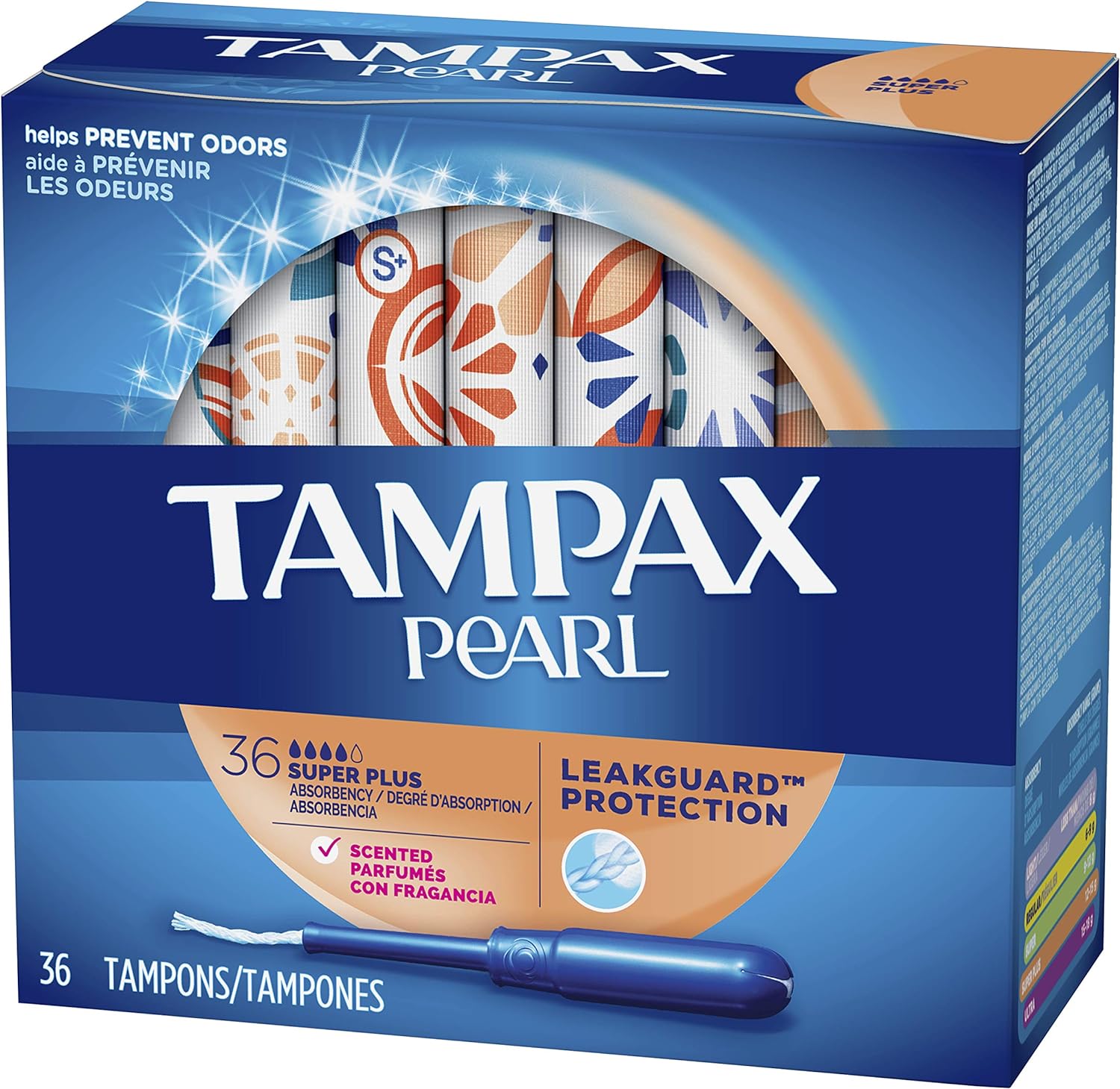 Tampax Pearl Plastic Tampons, Super Plus Absorbency, Scented, 36 tampons