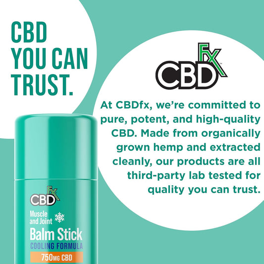 Cbdfx 750Mg Cbd High Strength Muscle & Joint Balm Stick With Menthol, Wintergreen And Black Pepper Oil (60Ml Hemp Balm Roll)