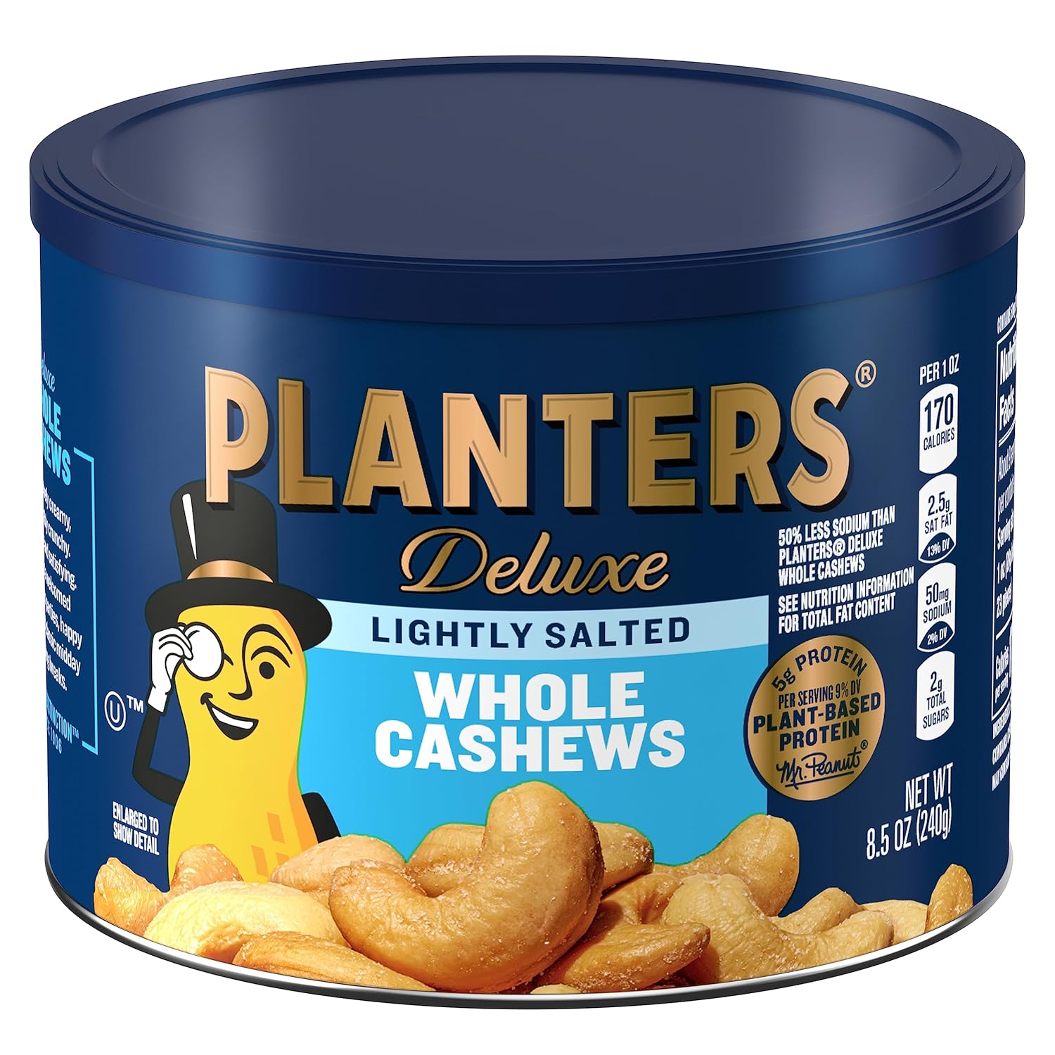 Planters Lightly Salted Whole Cashews (8.5 Oz Canister)