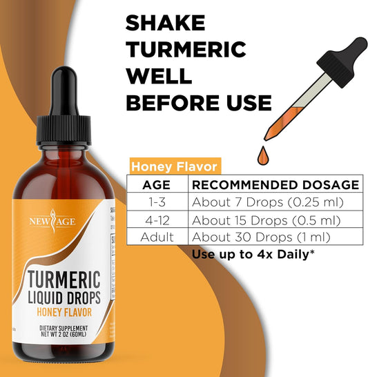 Turmeric Curcumin Liquid Drops - Natural Joint & Healthy Inflammatory Support with 95% Standardized Curcuminoids for Potency & Absorption - Non-GMO, Gluten Free 2 Fl Oz (Pack of 1)