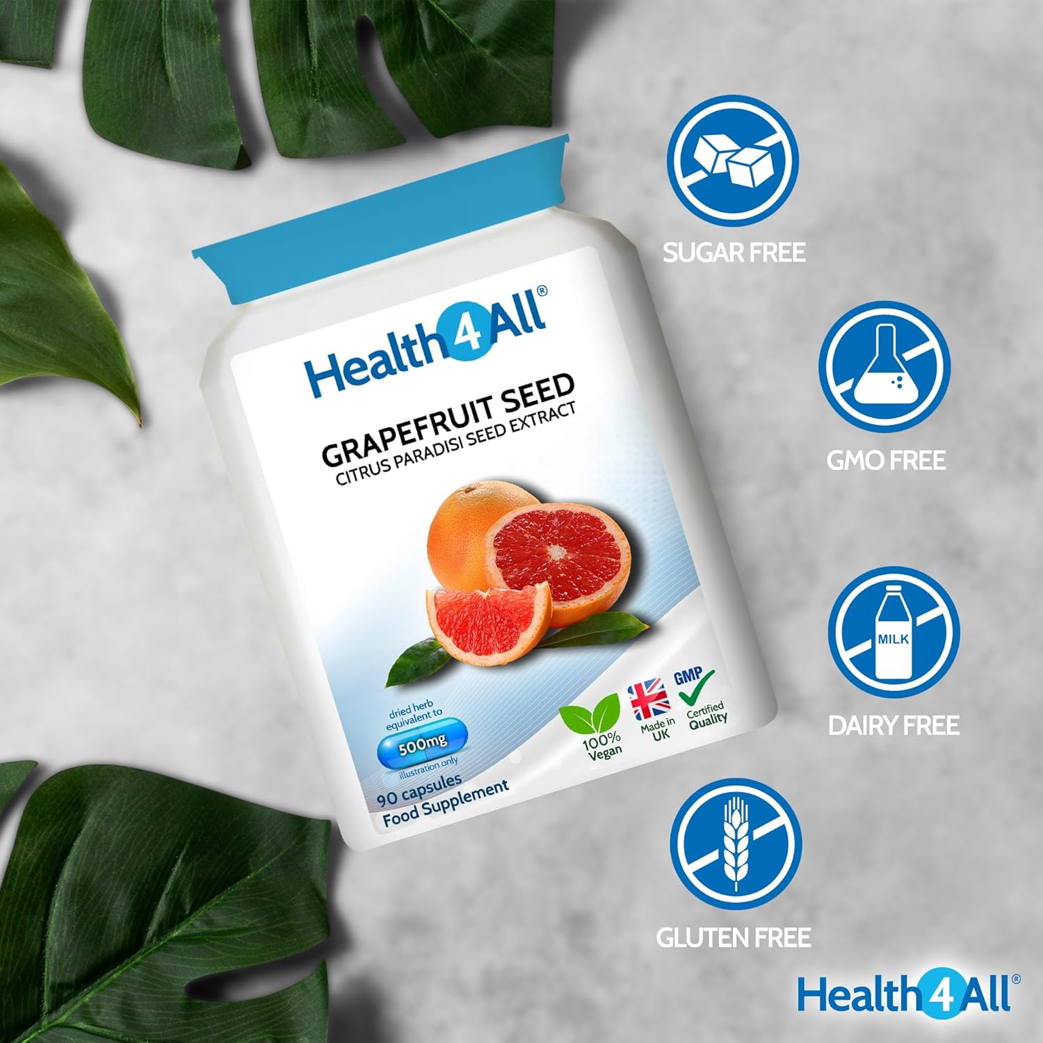 Health4All Grapefruit Seed Extract (GSE) 90 Capsules for Candida and UTIs. Herbal Antifungal Candida Cleanse Supplement Capsules (not Tablets), Vegan | Made in UK : Amazon.co.uk: Health & Personal Care
