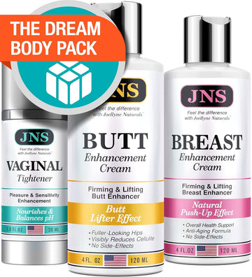 Joellyne Naturals Bundle & Save - Butt Enhancement Cream, Breast Enhancement Cream, Vaginal Tightening Cream - Made In Usa - Firming & Lifting Effect