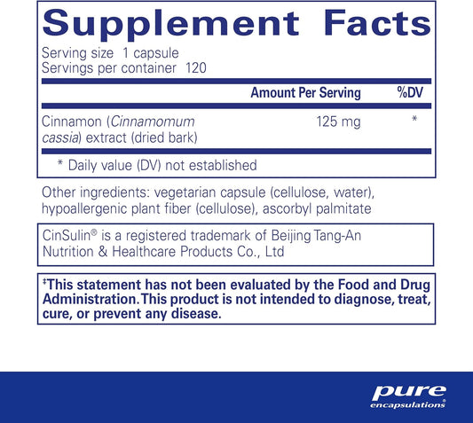 Pure Encapsulations Cinnamon Ws | Patented Water-Soluble Extract For Healthy Carbohydrate Metabolism | 120 Capsules