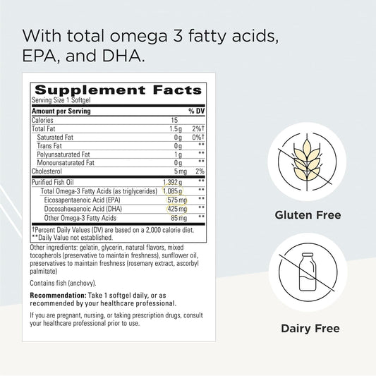 Integrative Therapeutics Pure Omega Ultra Hp 1392 Mg- Omega-3 Fatty Acid Supplement From Fish Oil - Supplement With Epa And Dha - Gluten-Free - Sustainably Sourced - 90 Softgels