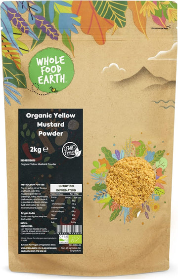 Wholefood Earth Organic Yellow Mustard Powder 2 Kg | Gmo Free | Certified Organic