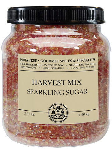 India Tree, Harvest Mix Sparkling Sugar, Canister | Shimmery Sugar Sprinkles For Baking And Decorating | 3.4 Lb (Pack Of 2)