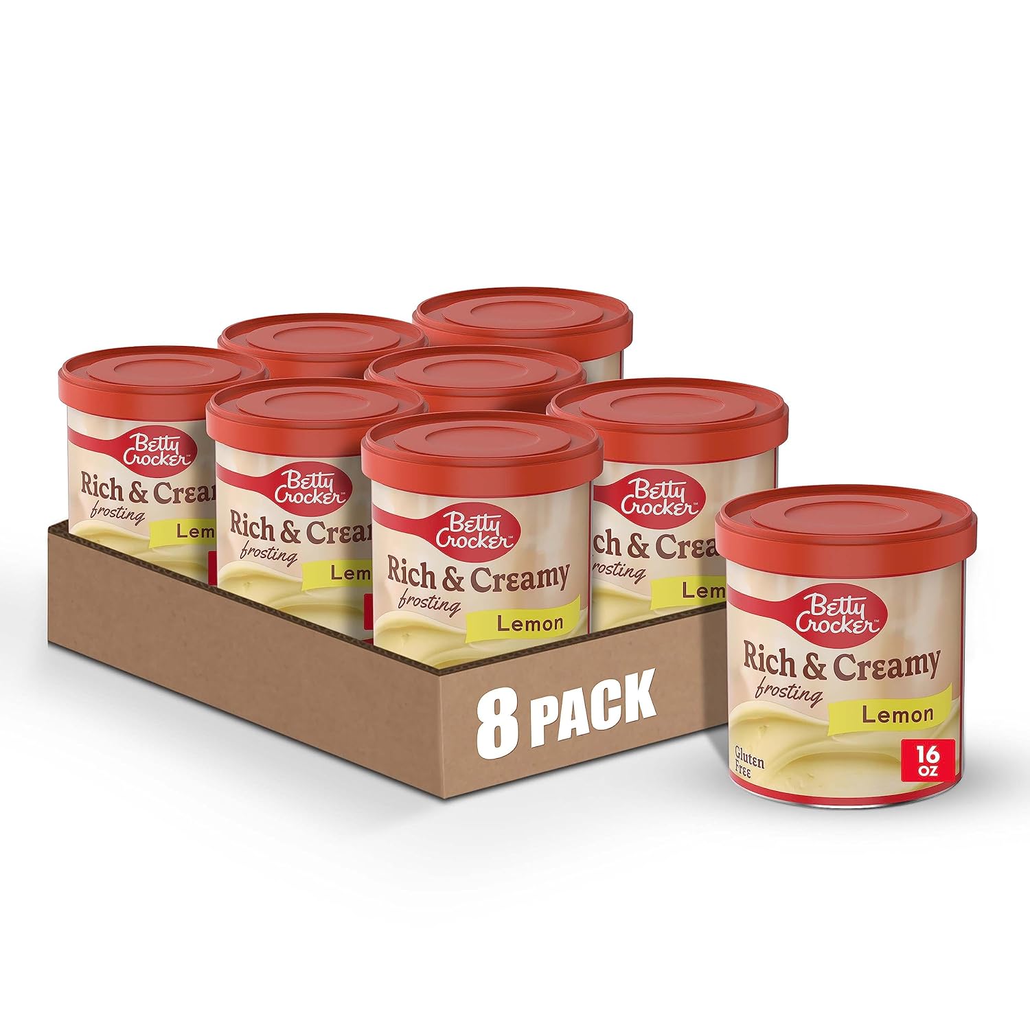 Betty Crocker Gluten Free Rich And Creamy Lemon Frosting, 16 Oz. (Pack Of 8)