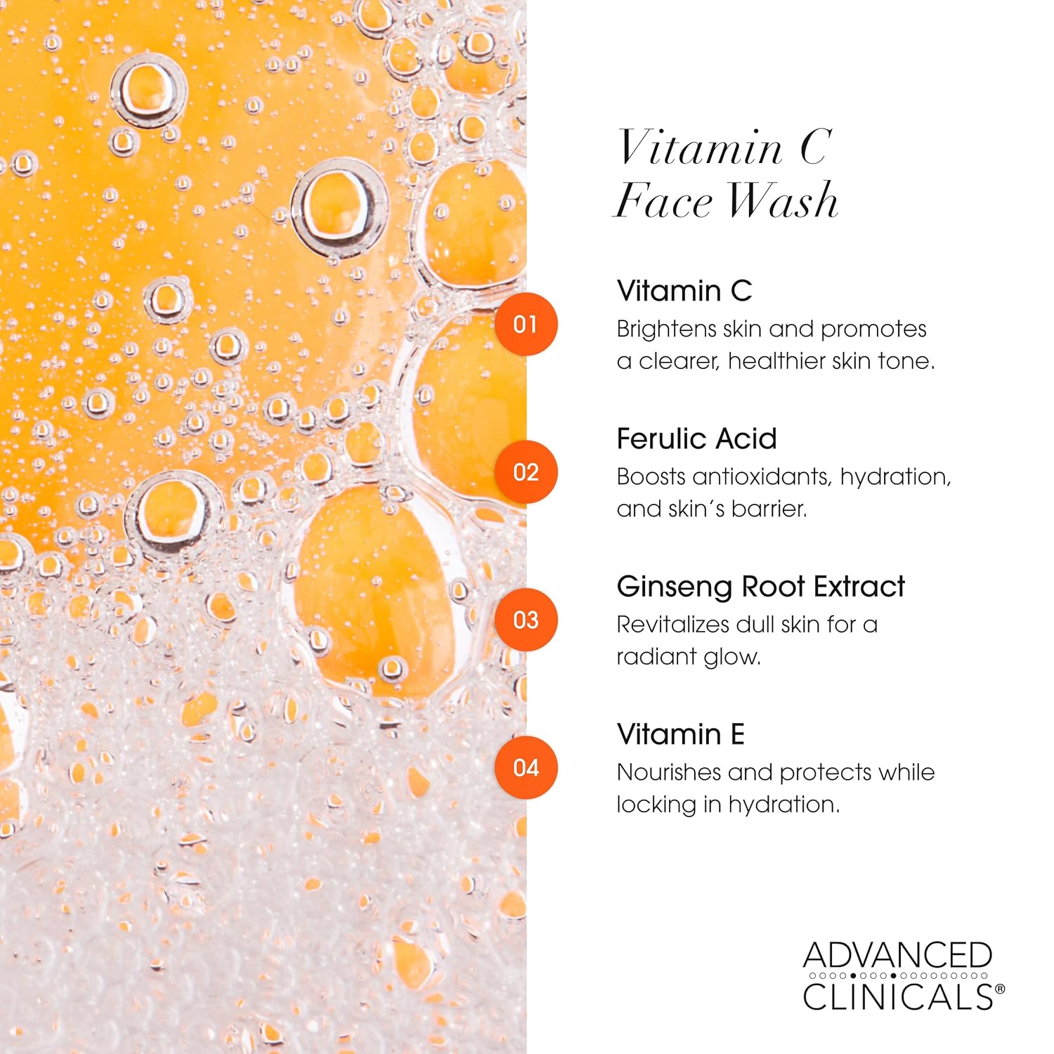 Advanced Clinicals Gentle Vitamin C Face Wash For Women & Men | Citrus Scented Gel Facial Cleanser Soap | Aloe Vera + Ferulic Acid Hydrating Foaming Wash For Cleansing Dirt & Oil, 11.75 Fl Oz, 2Pc : Beauty & Personal Care