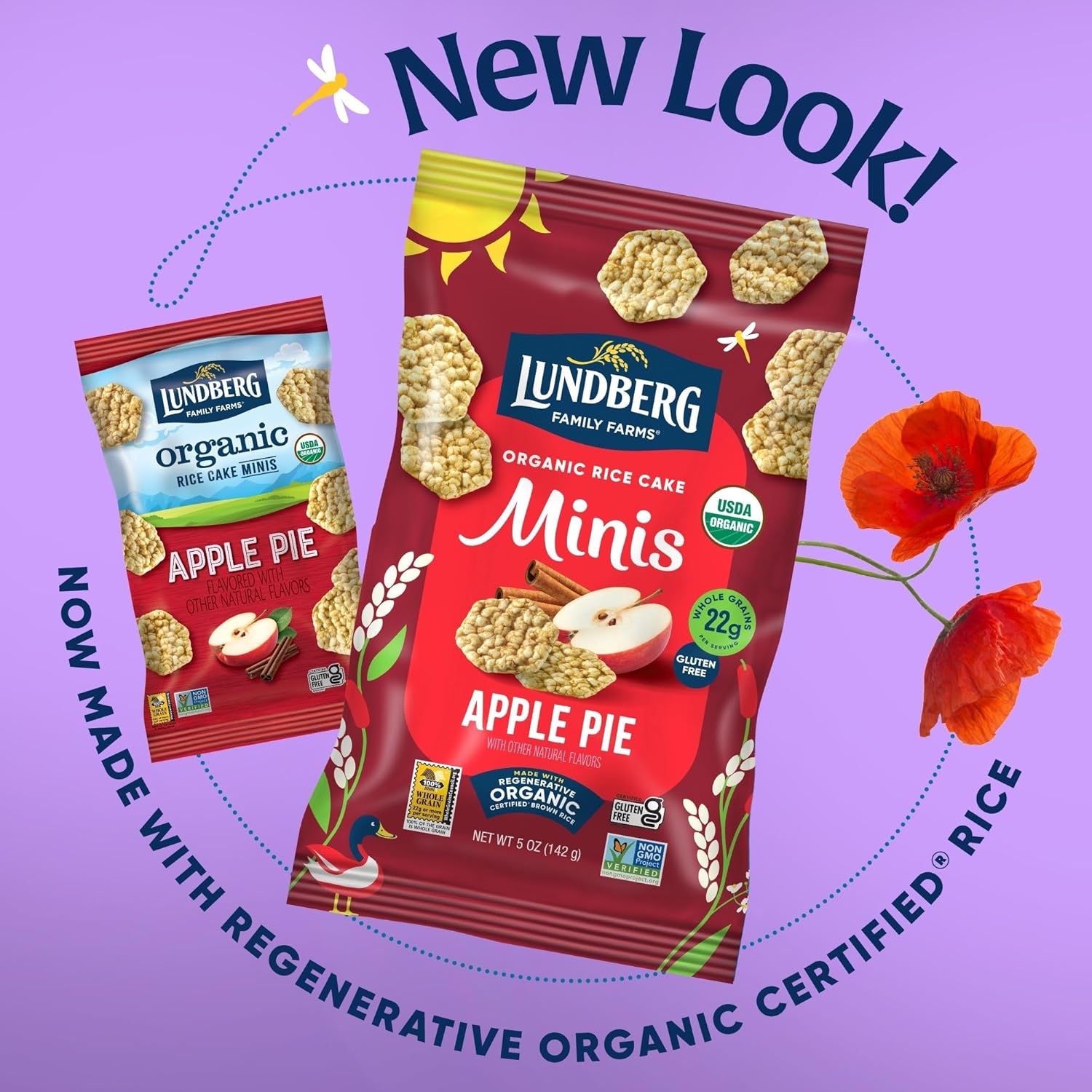 Lundberg Minis Apple Pie Organic Rice Cakes 5 Oz : Grocery & Gourmet Food