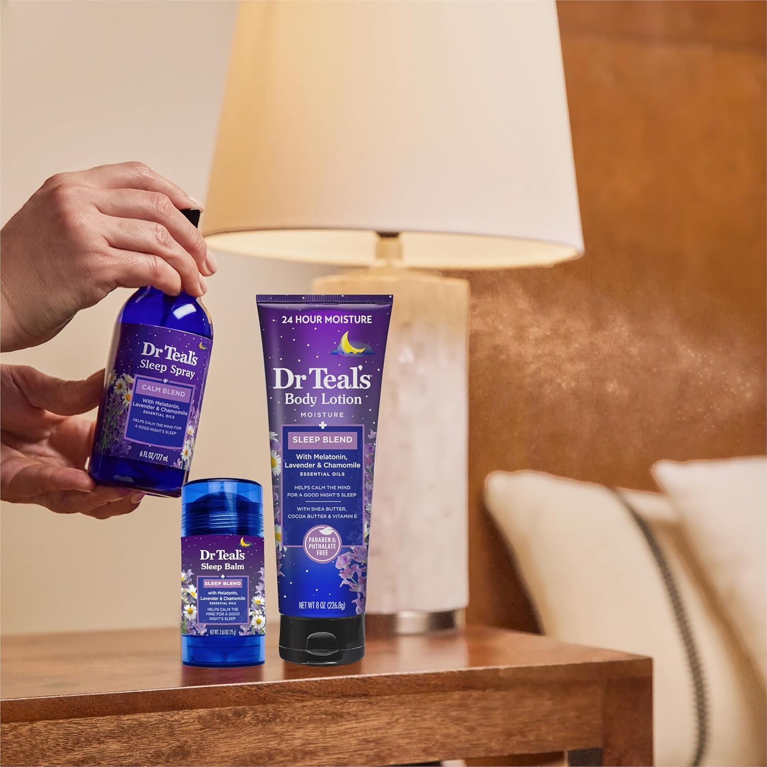 Dr Teal's Sleep Body Balm with Melatonin, Lavender & Chamomile Essential Oils, 2.5oz : Health & Household
