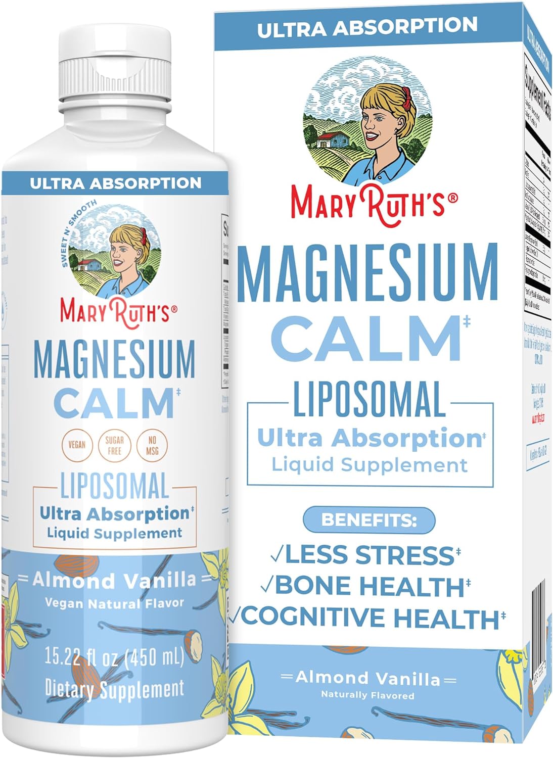Maryruth Organics Magnesium Liposomal| Magnesium Supplement | Magnesium Bisglycinate | Muscle & Bone Support | Mood Support Vitamin | Vegan | Non-Gmo | Gluten Free | 15.22 Fl Oz | 30 Servings