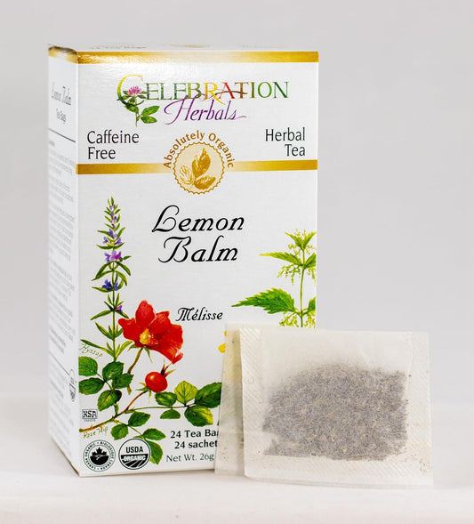 Celebration Herbals Organic Lemon Balm Tea Bags, 24 Count