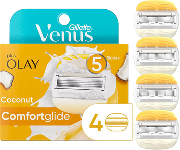 Gillette Venus With Olay Comfortglide Women'S Razor Blade Refills, 4 Count, Womens Razors / Blades