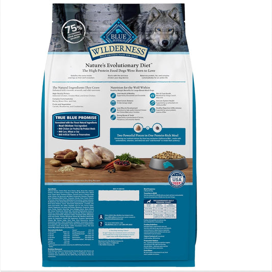 Blue Buffalo Wilderness Natural High-Protein Healthy Weight Dry Food For Large Breed Adult Dogs, Chicken Recipe, 28-Lb. Bag