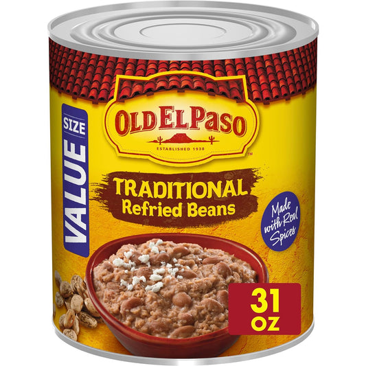 Old El Paso Traditional Refried Beans, Value Size, 31 oz. (Pack of 12)