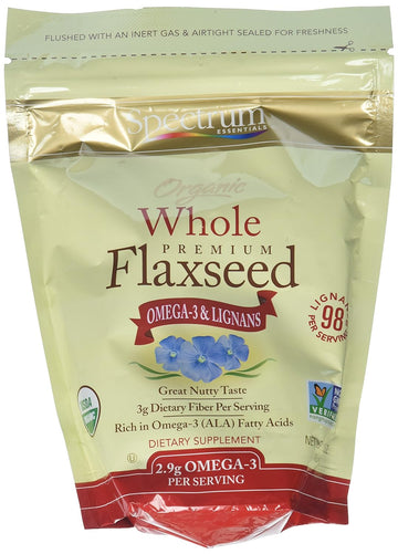 Spectrum Essentials Organic Whole Premium Flaxseed, 15 Ounce Bag