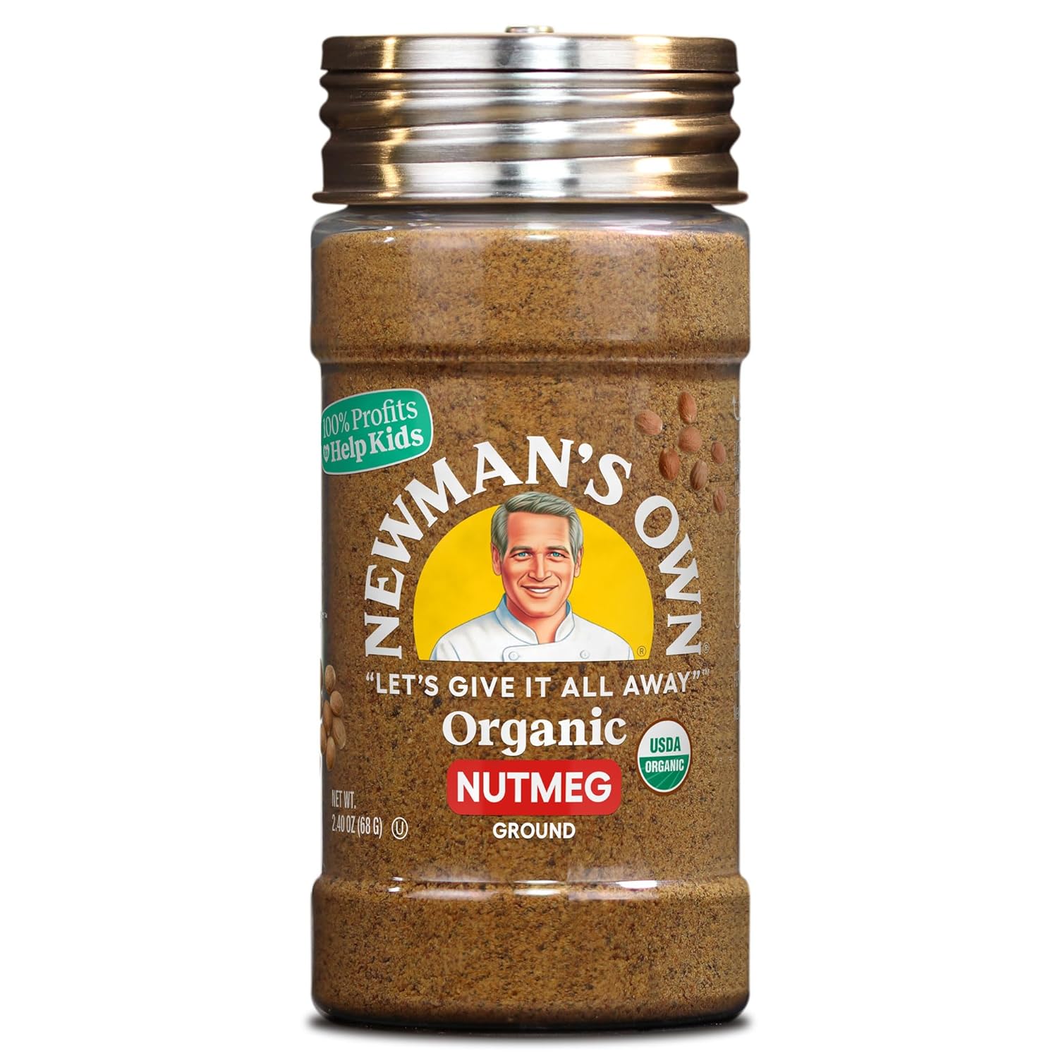 Newman'S Own Organic Ground Nutmeg; Usda Certified Organic; Non-Gmo; Kosher; 2.4 Oz Bottle