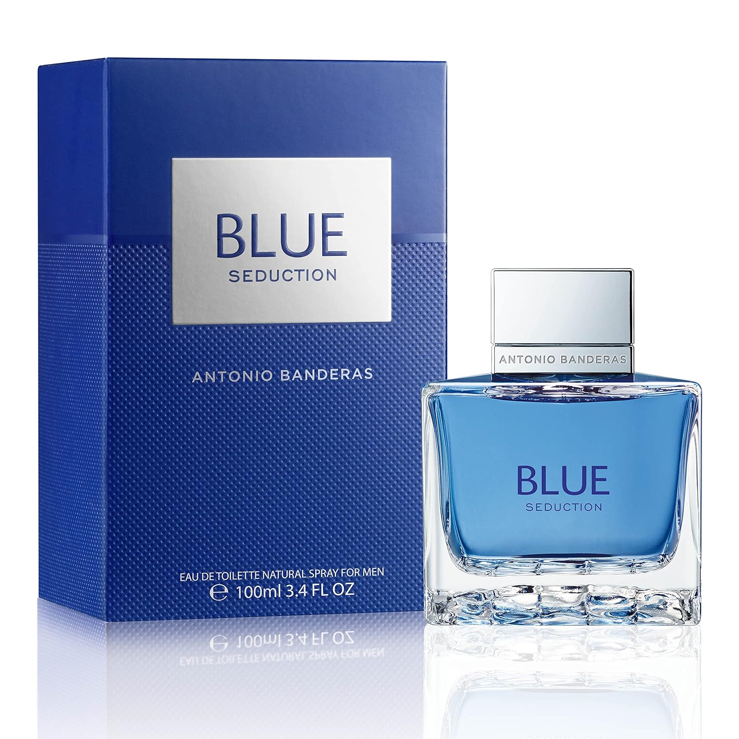 Banderas Blue Seduction Eau De Toilette For Men - Fresh, Romantic, Fruity Scent - Woody, Aquatic Notes Of Apple, Sea Water - Ideal For Day Wear - 3.4 Fl Oz